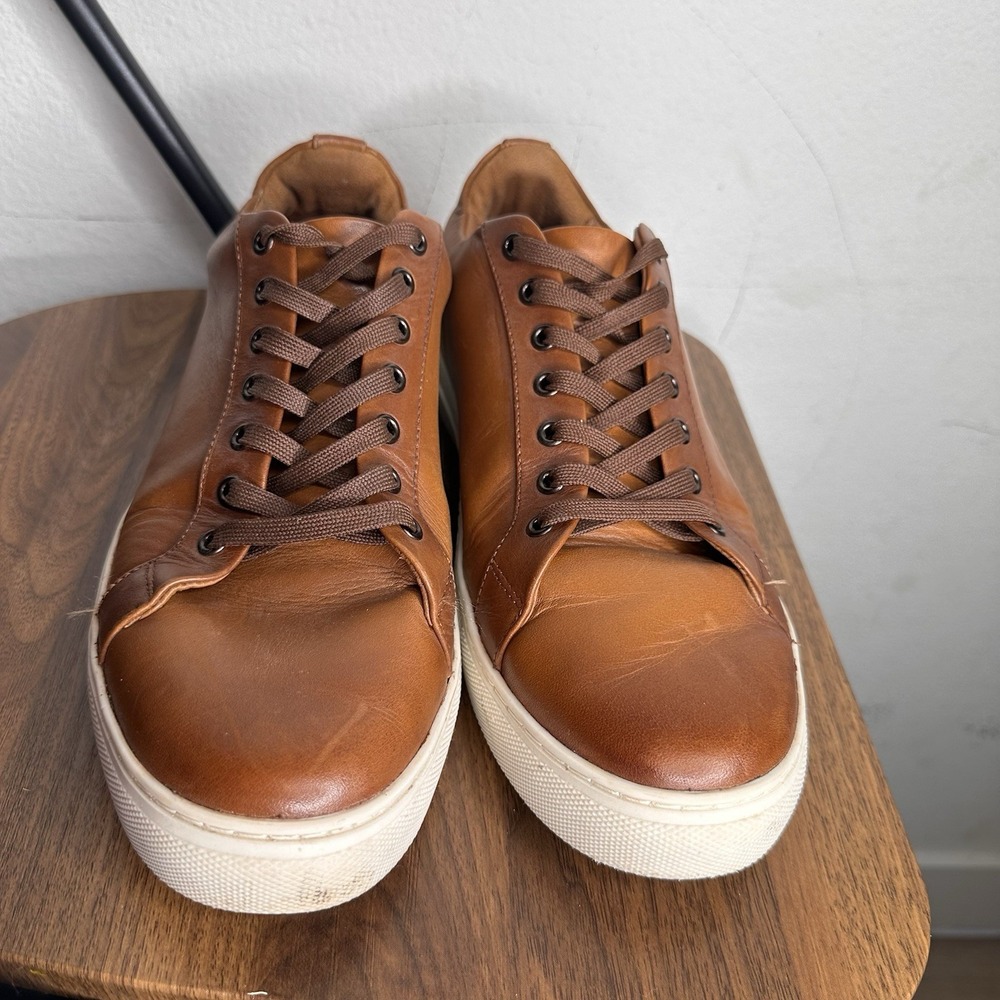 Thursday Everyday Brown Leather Lace-Up Casual Sneakers Men's Size 10